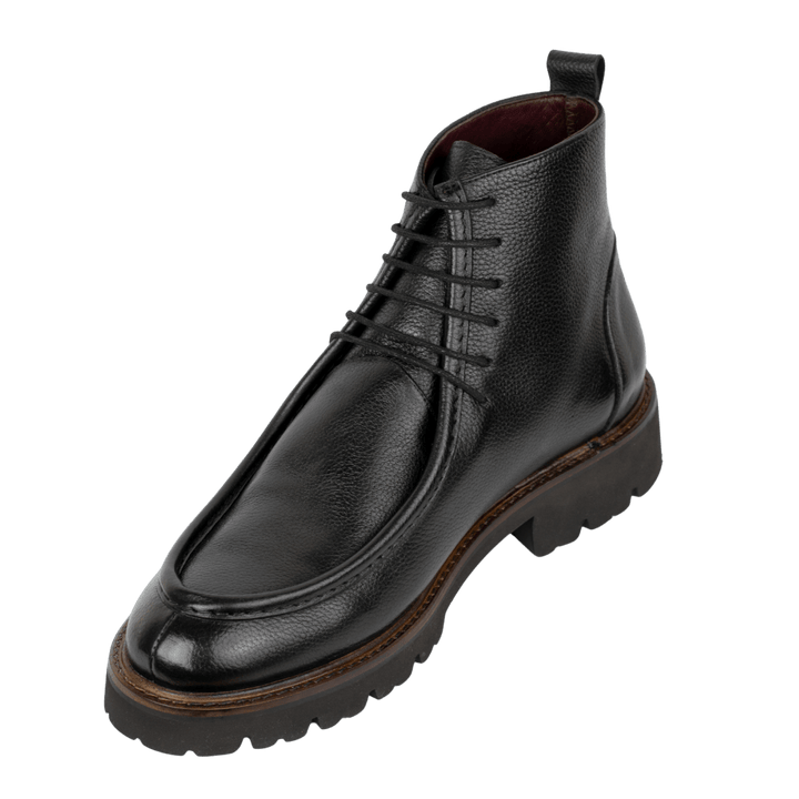 Schalk: Bottes Homme - Cuir Noir - Bleather Maroc