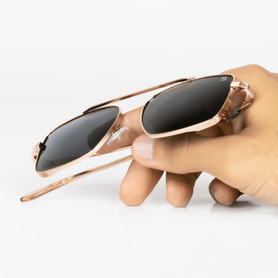 Solar: Lunettes de soleil de luxe Gold - Bleather Maroc