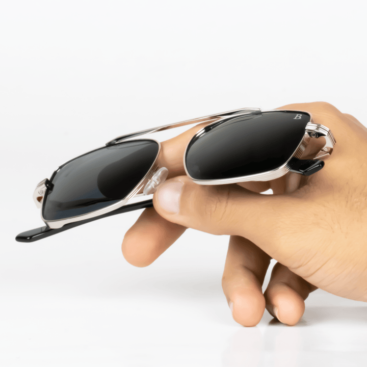 Solar: Lunettes de soleil de luxe Silver - Bleather Maroc