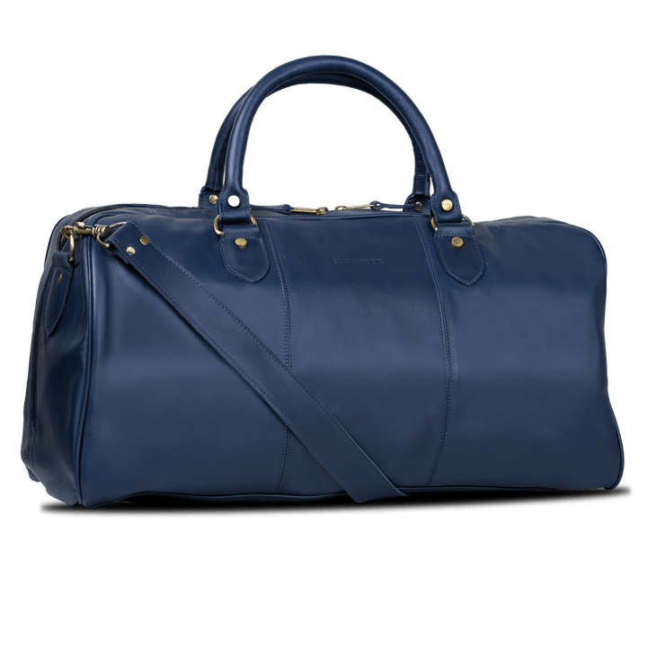 TheAristocrat: Sac de Voyage - Cuir Bleu - Bleather Maroc