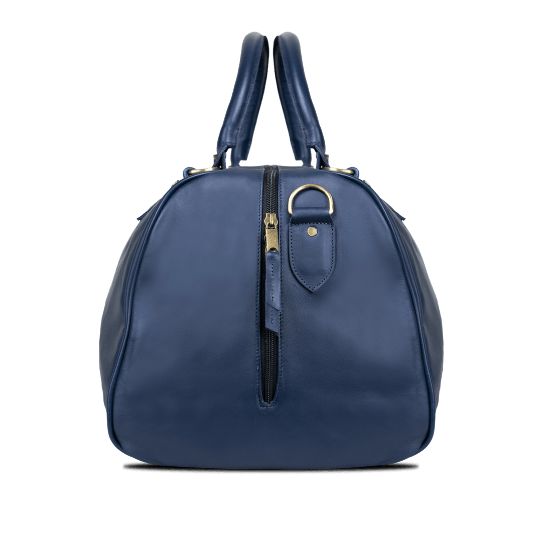 TheAristocrat: Sac de Voyage - Cuir Bleu Gravé - Bleather Maroc