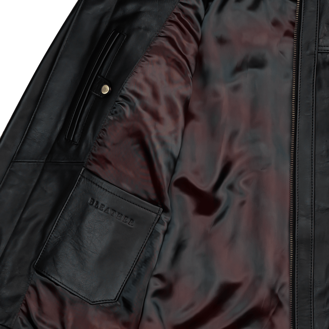 Vanguard: Jacket Hommes - Cuir Noir - Bleather Maroc