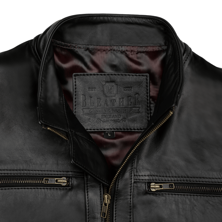 Vanguard: Jacket Hommes - Cuir Noir - Bleather Maroc