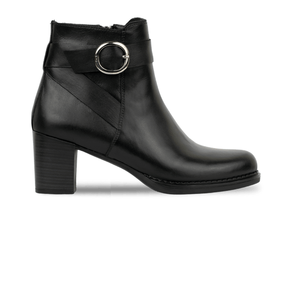 Victoria: Bottines à talons Femme - Cuir Noir