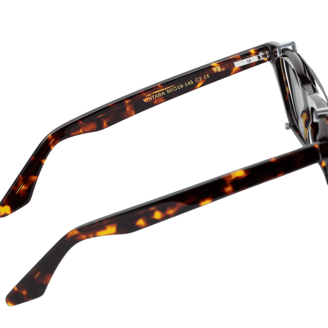 Vintara: Lunettes à clips de luxe Havane - Bleather Maroc