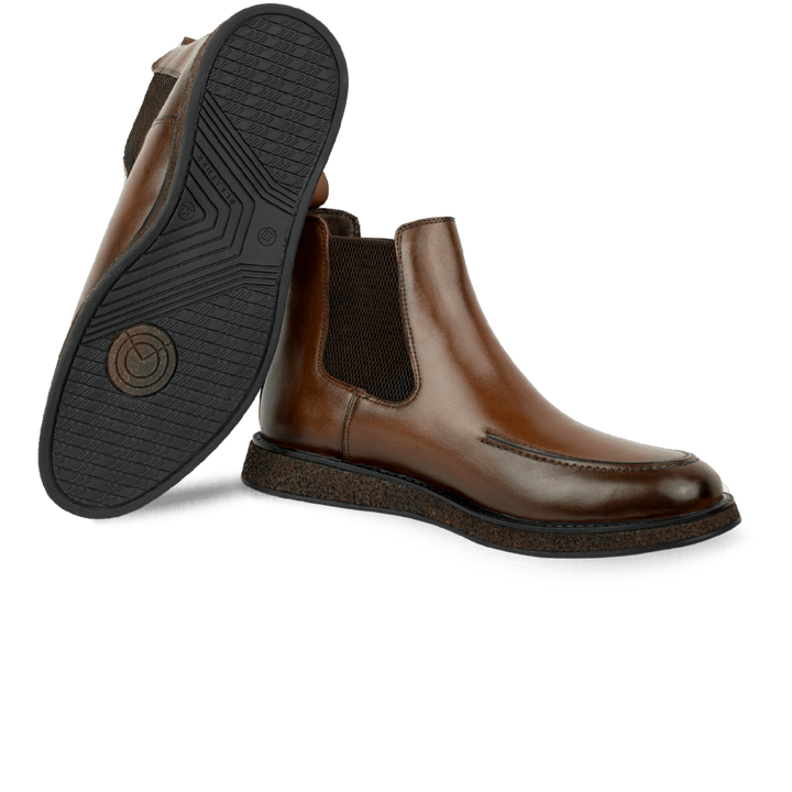 Winter: Chelsea Boots Homme - Cuir Marron - Bleather Maroc