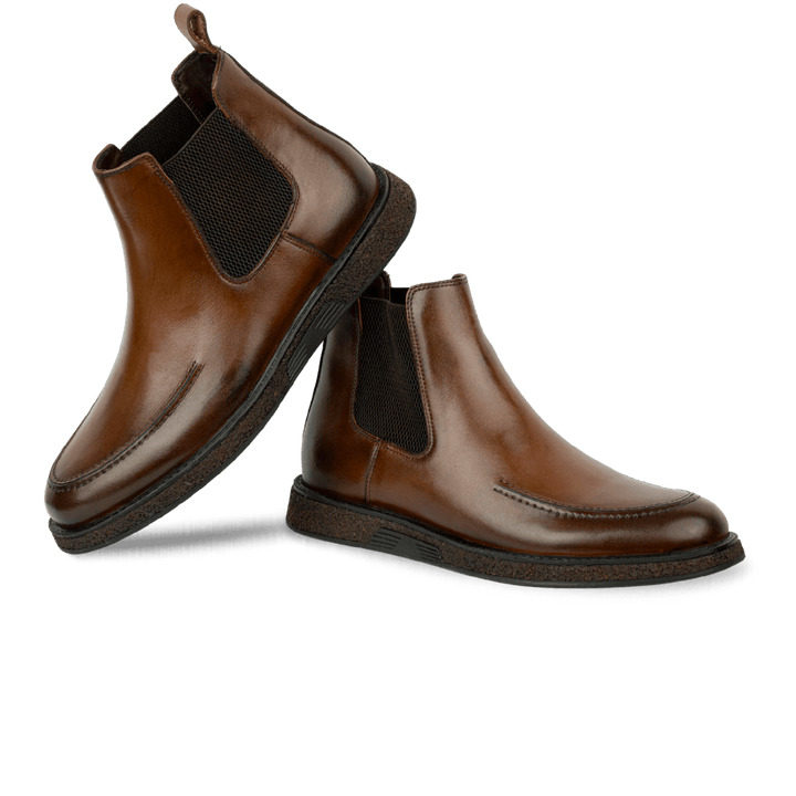 Winter: Chelsea Boots Homme - Cuir Marron - Bleather Maroc