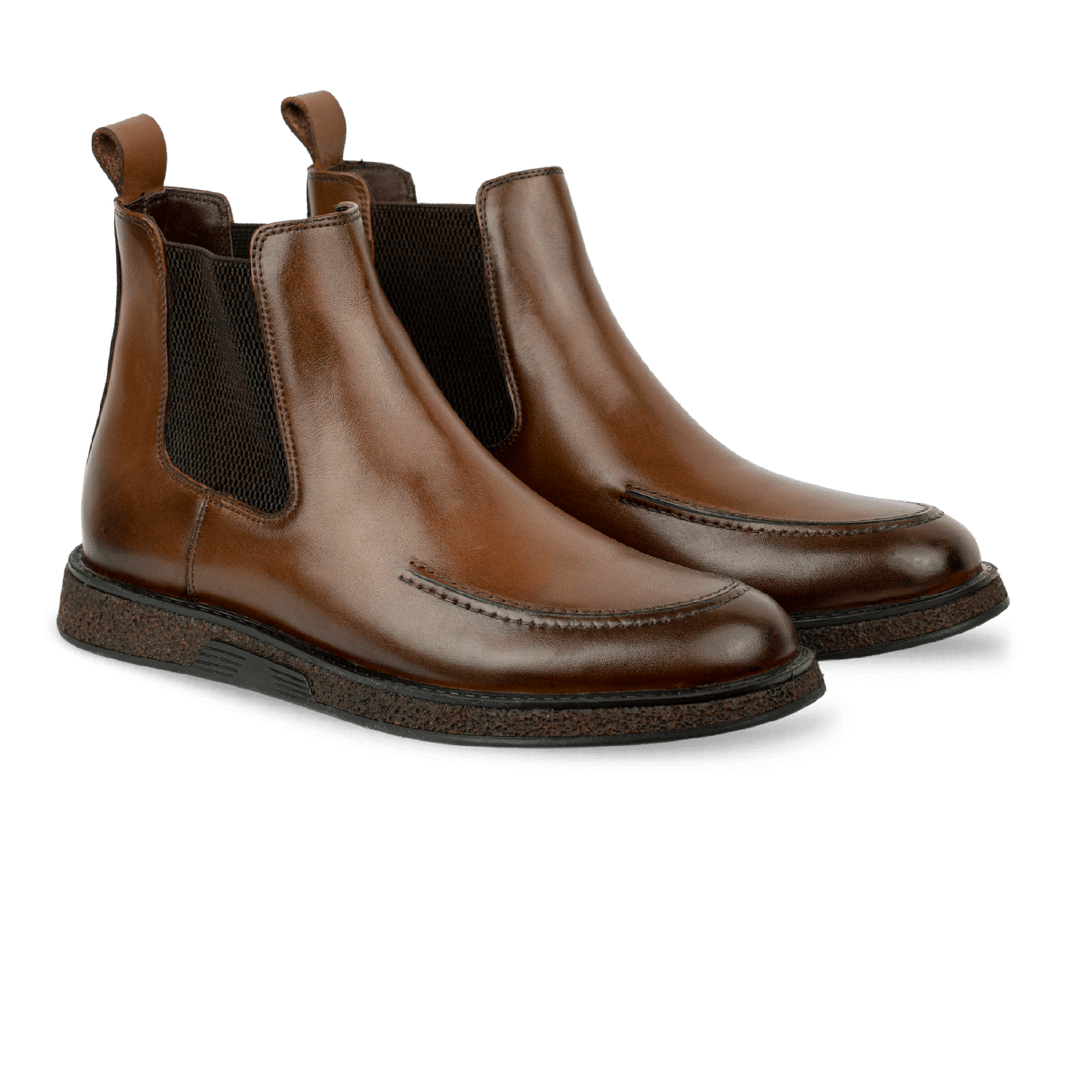 Winter: Chelsea Boots Homme - Cuir Marron - Bleather Maroc