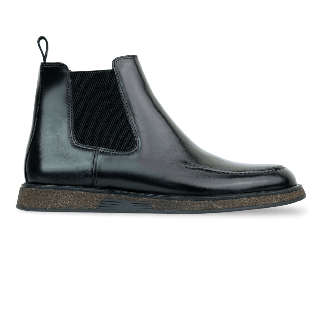 Winter: Chelsea Boots Homme - Cuir Noir - Bleather Maroc