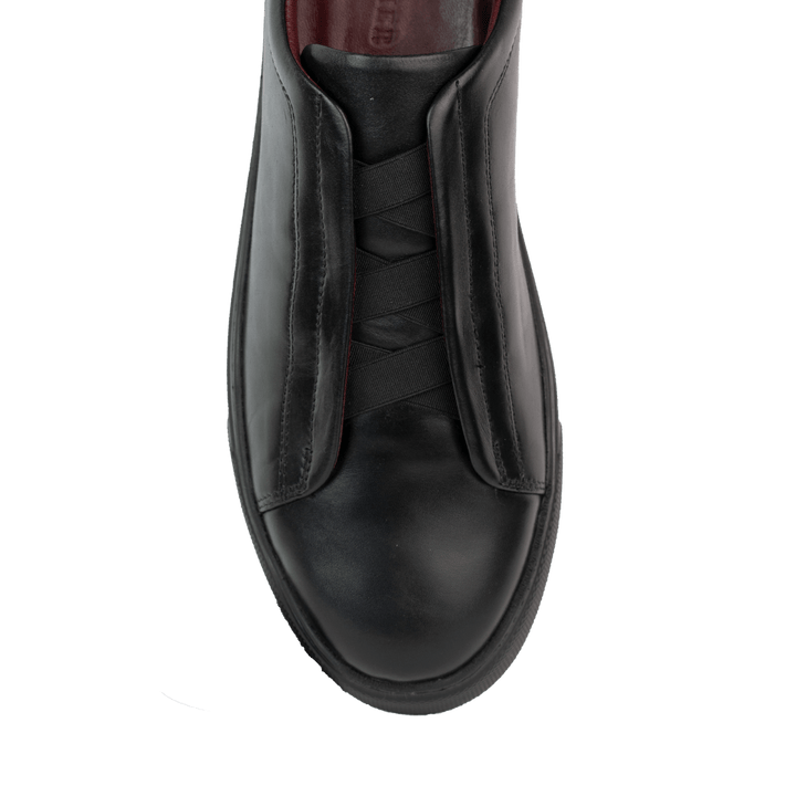 York: Sneakers Homme - Cuir Noir - Bleather Maroc