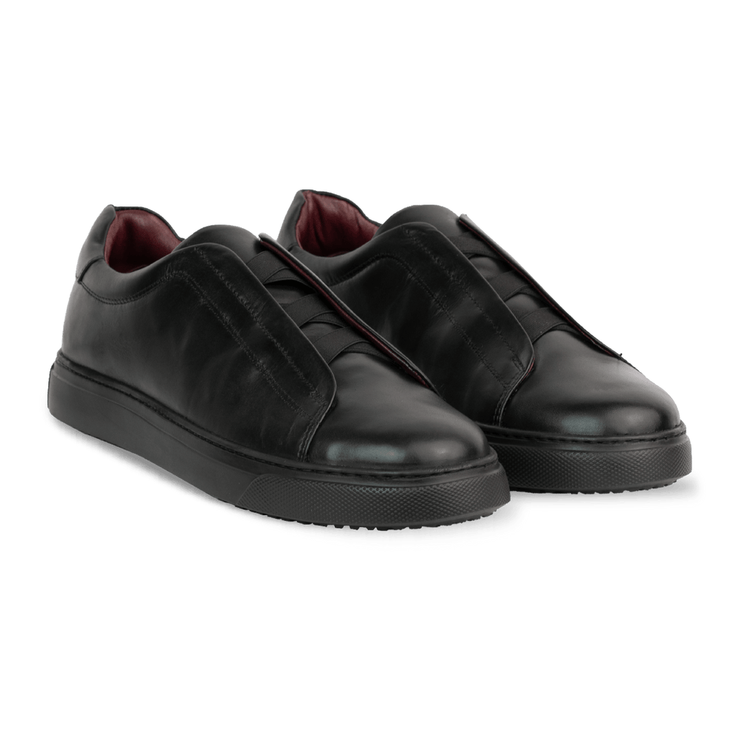 York: Sneakers Homme - Cuir Noir - Bleather Maroc