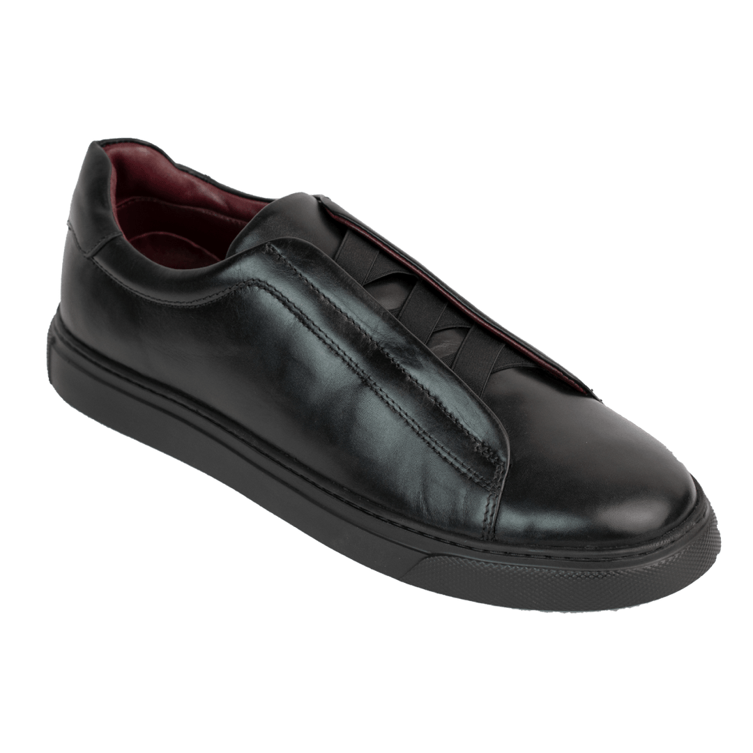 York: Sneakers Homme - Cuir Noir - Bleather Maroc