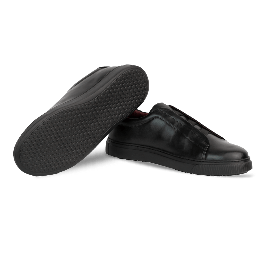 York: Sneakers Homme - Cuir Noir - Bleather Maroc