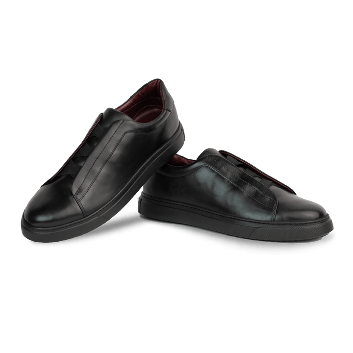 York: Sneakers Homme - Cuir Noir - Bleather Maroc