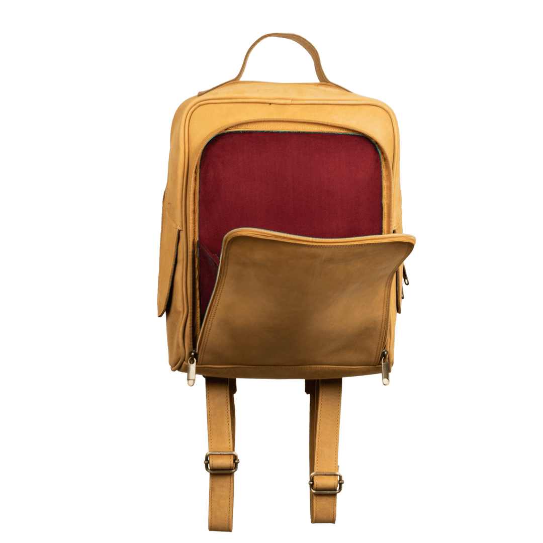 Zenith: Sac à dos - Nubuck Ambre - Bleather Maroc