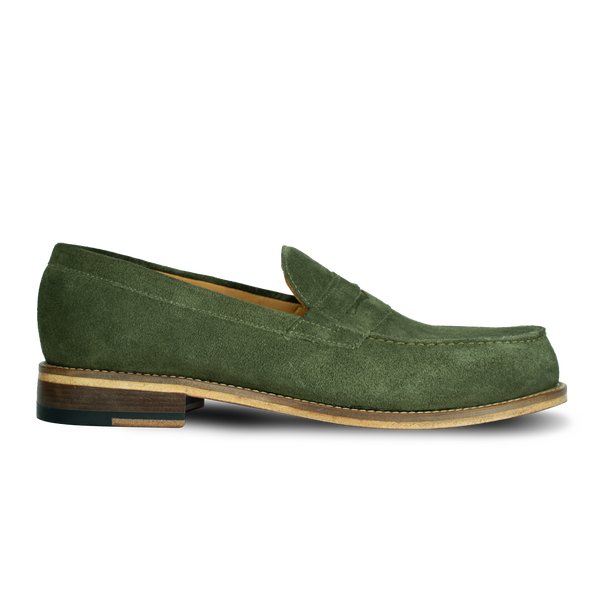 Beverley: Mocassin Homme - Daim Vert