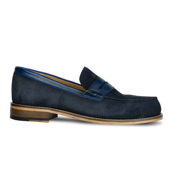 Beverley: Mocassin Homme - Daim Bleu