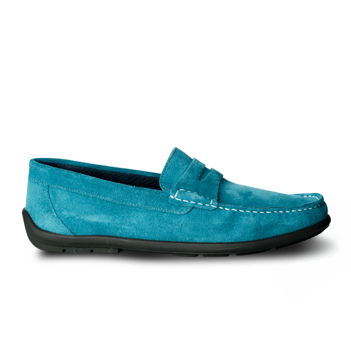 Denver: Mocassin Homme - Daim Bleu Azur