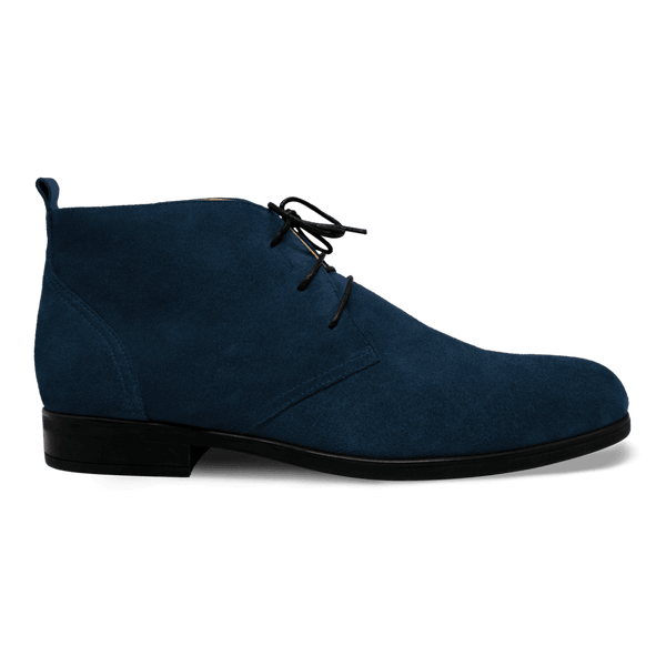 Ashley: Demi Bottes Homme- Daim Bleu Nuit