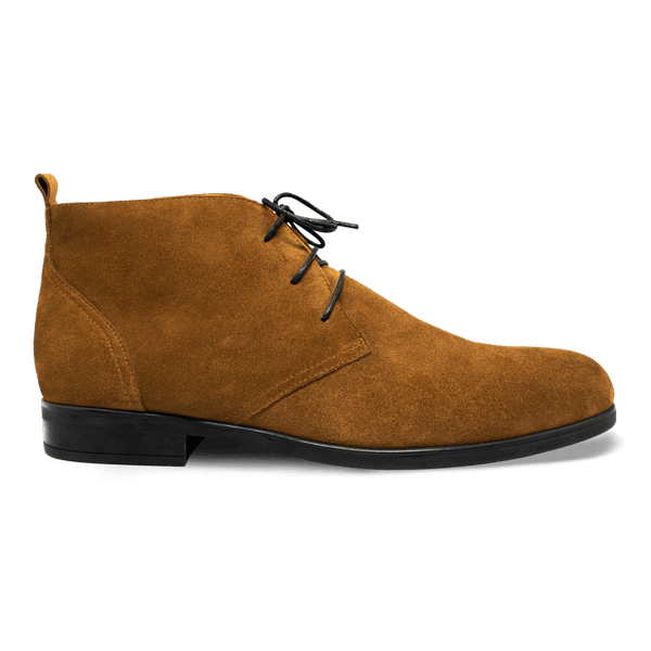 Ashley: Demi Bottes Homme- Daim Cognac